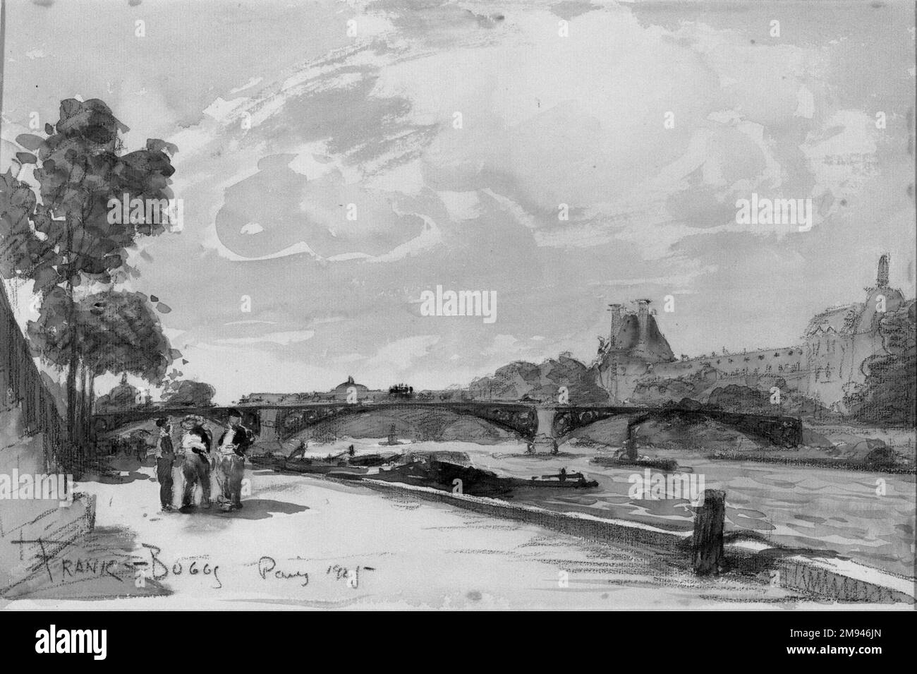 River seine scene Black and White Stock Photos & Images - Alamy