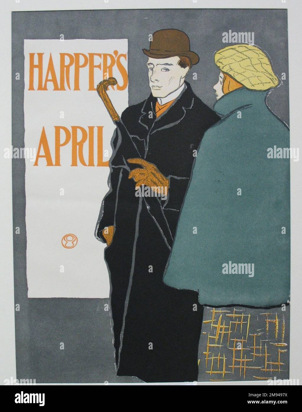 Harper's Poster - April 1896 Edward Penfield (American, 1866-1925). , 1896. Lithograph on wove paper, Sheet: 17 7/8 x 13 3/8 in. (45.4 x 34 cm).   American Art 1896 Stock Photo