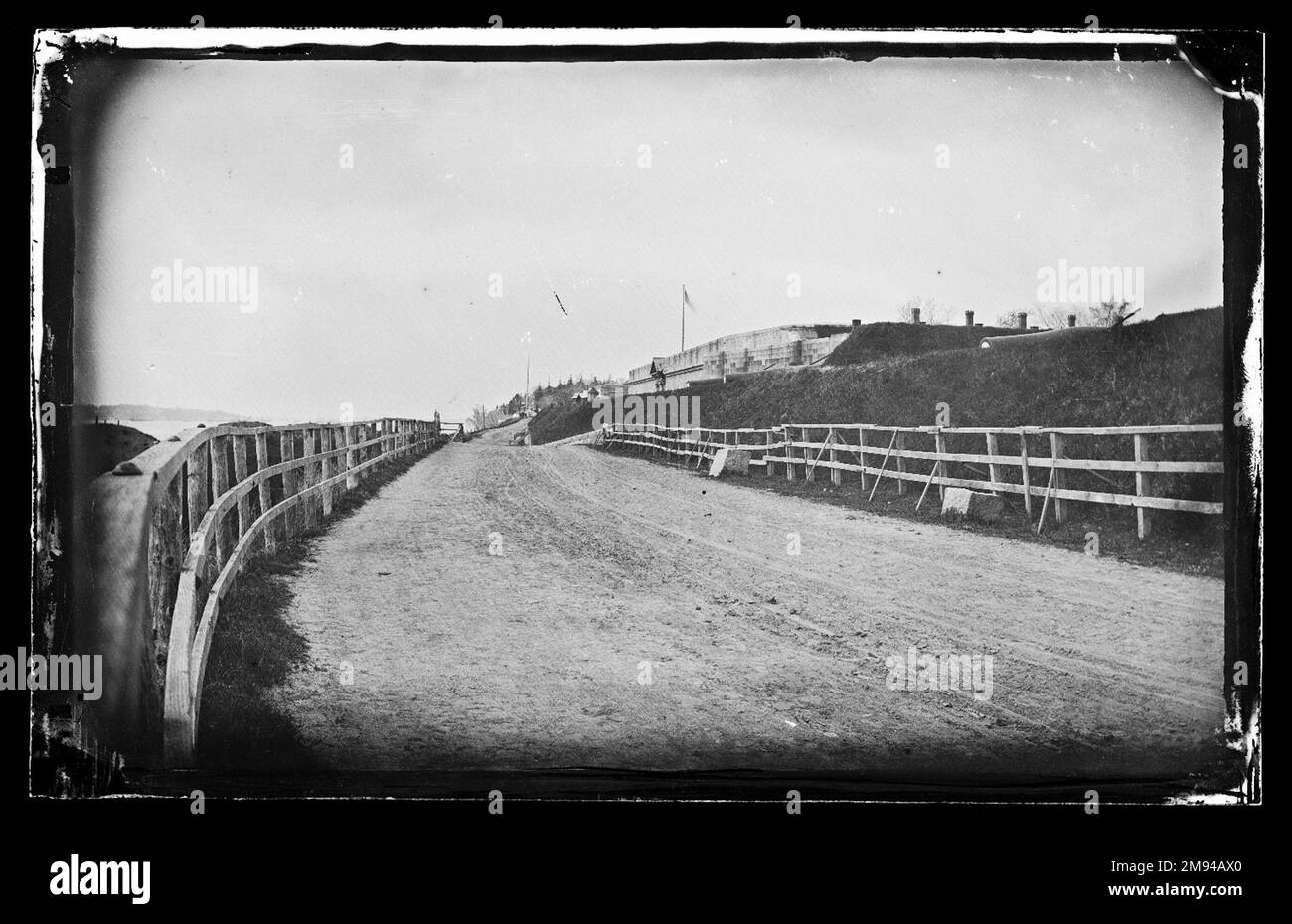 Fort Hamilton, Bay Ridge, Brooklyn George Bradford Brainerd (American, 1845-1887). , 1877. Collodion silver glass wet plate negative    1877 Stock Photo