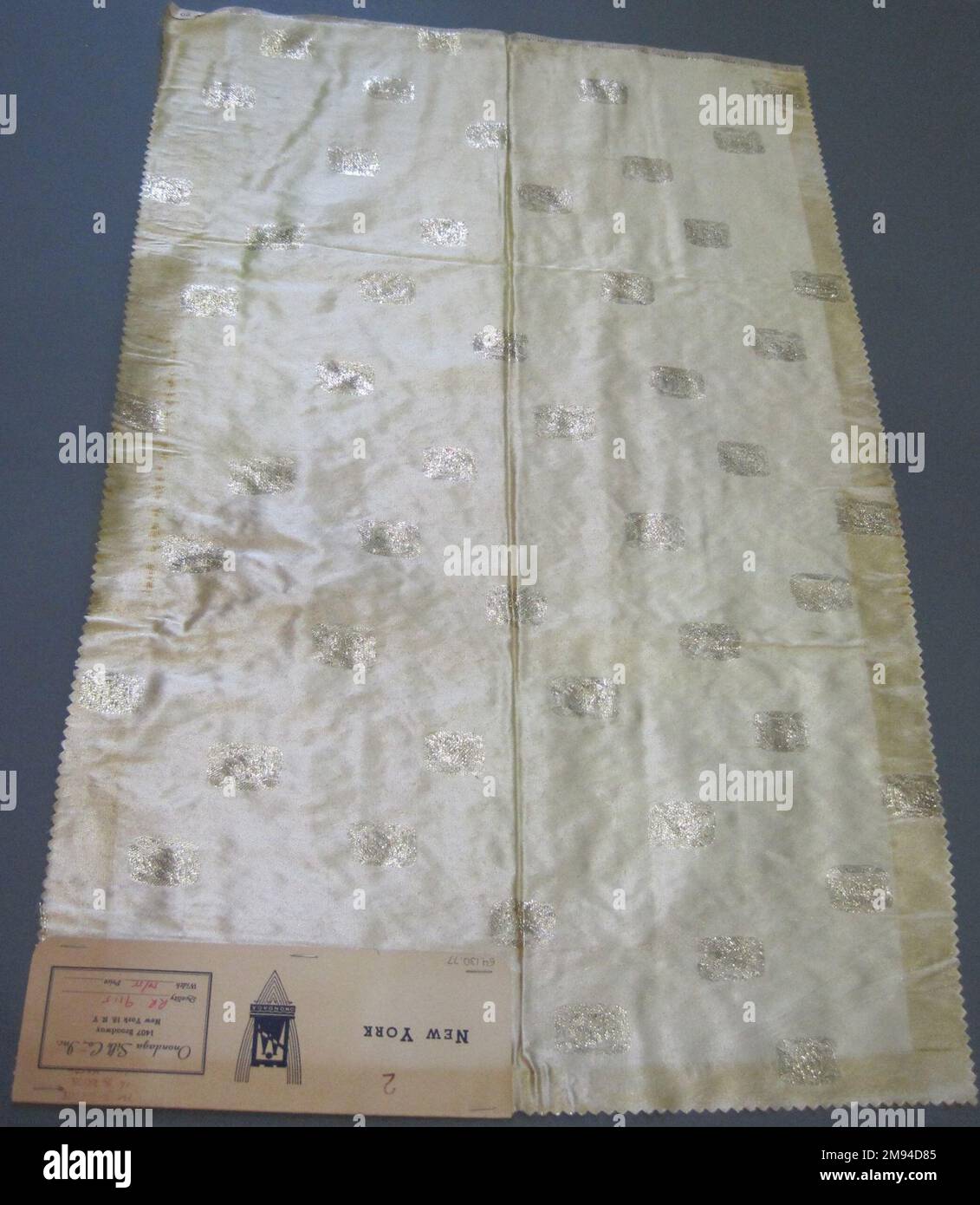Textile Swatches Onondaga Silk Company, Inc. (1925-1981). , 1948-1959. 72 acetate; 16 rayon; 12 metal;, 28 x 18 in. (71.1 x 45.7 cm).    1948-1959 Stock Photo