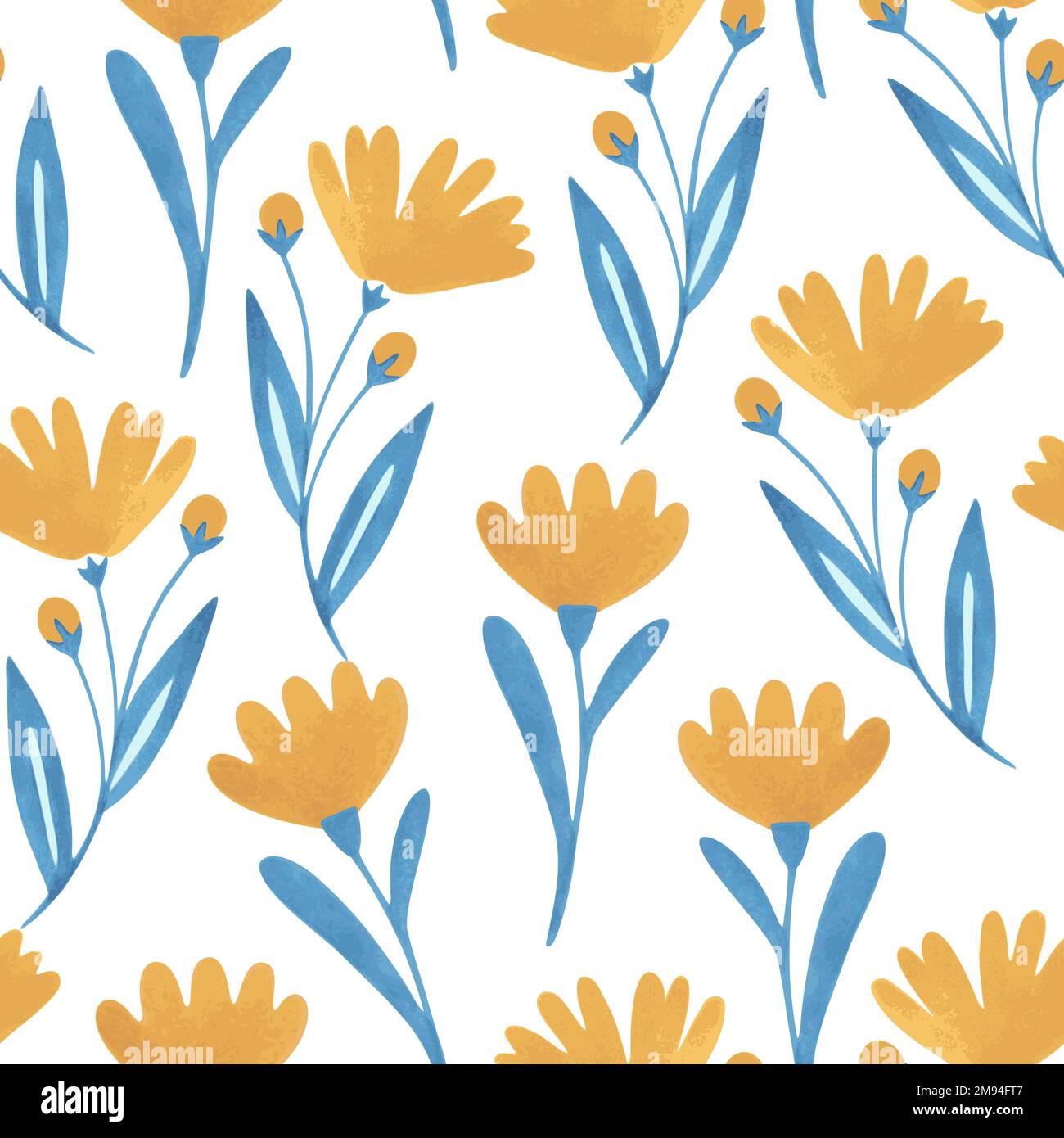 Seamless pattern with cute doodle pastel flowers. Vector illustration Stock Vector