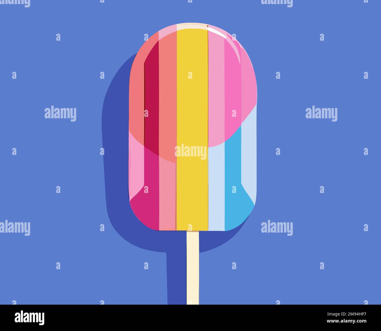 multicolored fruit ice for children. flat vector illustration Stock
