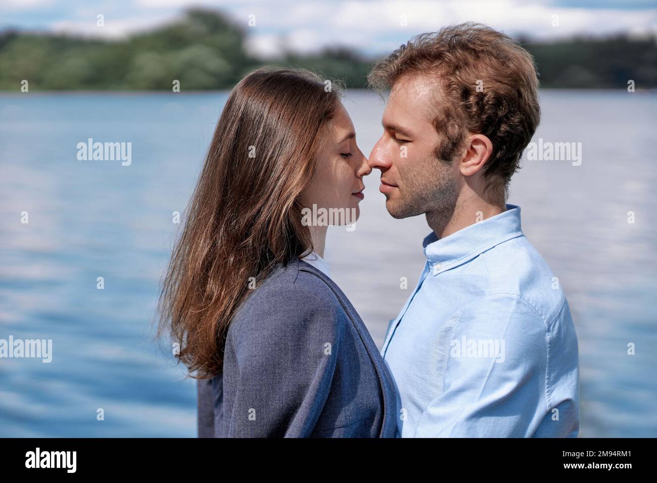 Love story boyfriend kissing hi-res stock photography and images - Alamy