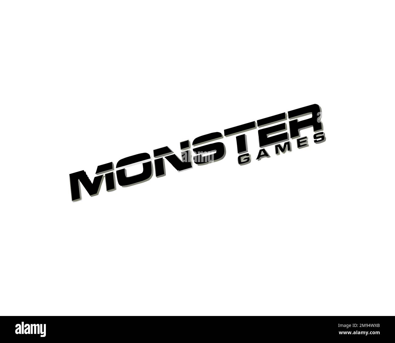 Monster Games, Rotated Logo, White Background Stock Photo Alamy