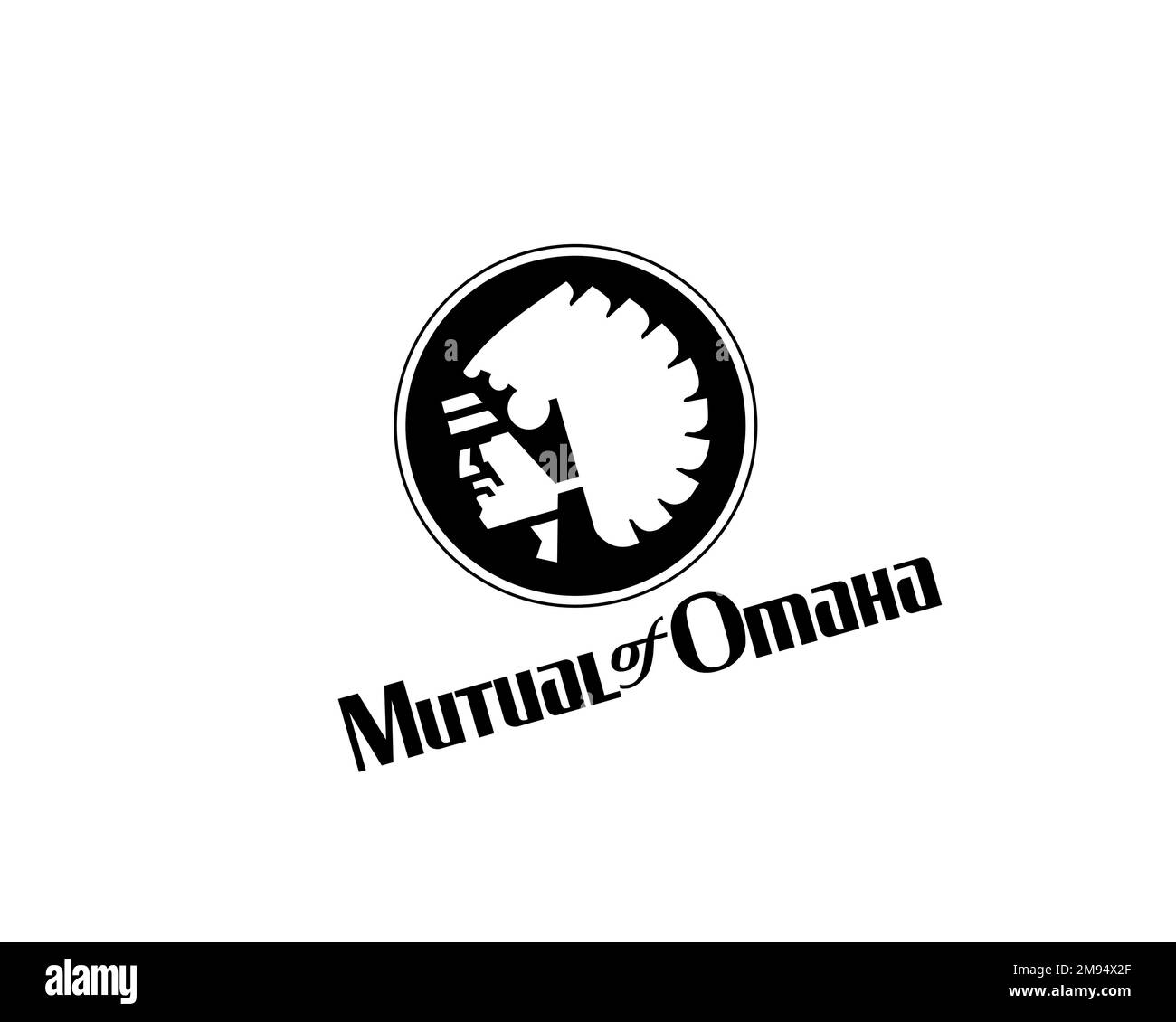 Mutual of Omaha, Rotated Logo, White Background Stock Photo Alamy