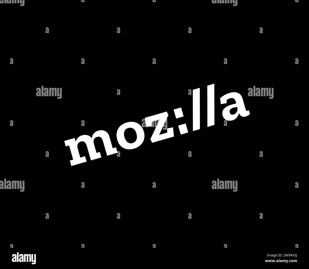 Mozilla Public License, rotated logo, black background Stock Photo - Alamy