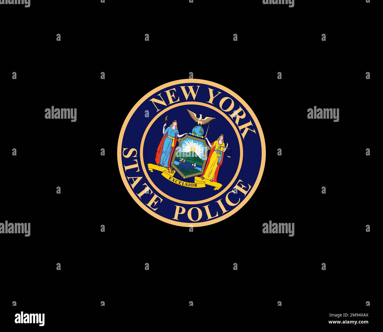 New York State Police, Rotated Logo, Black Background B Stock Photo Alamy