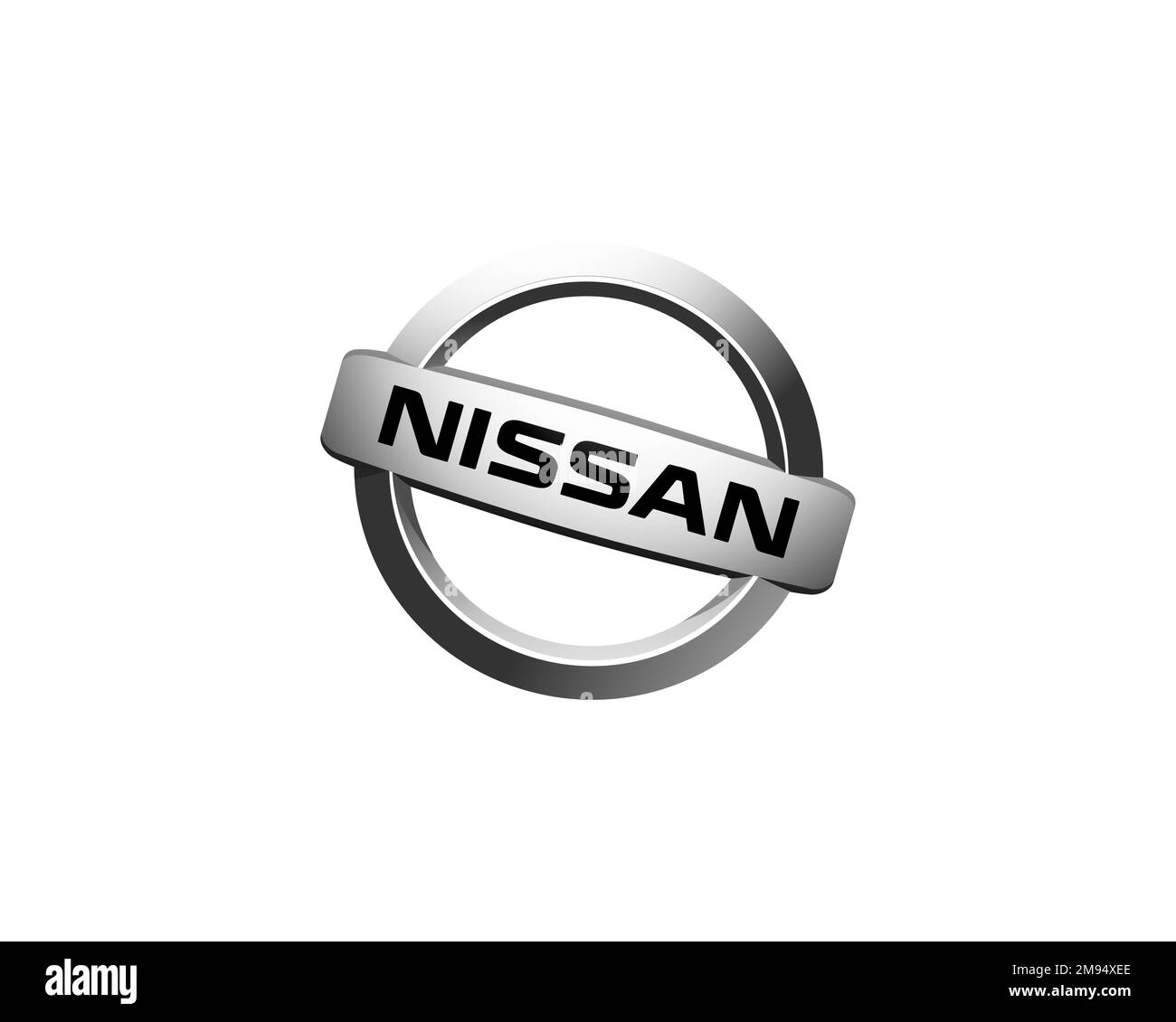 Nissan Motor India Private Limited, Rotated Logo, White Background B Stock Photo