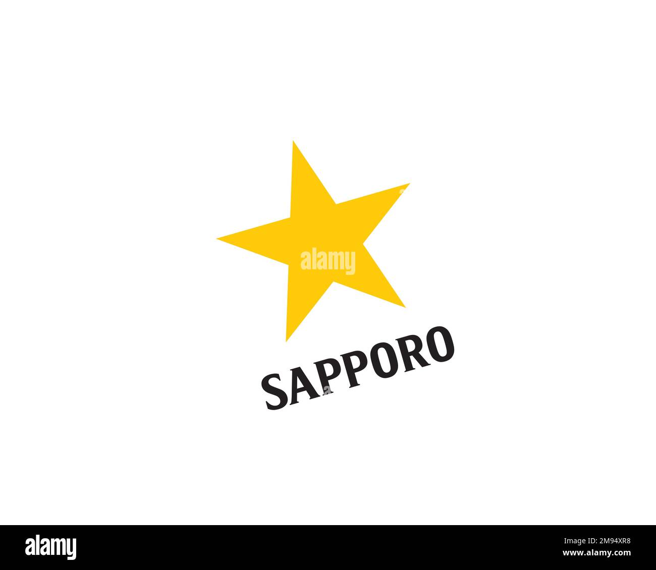 Sapporo Breweries, rotated logo, white background Stock Photo