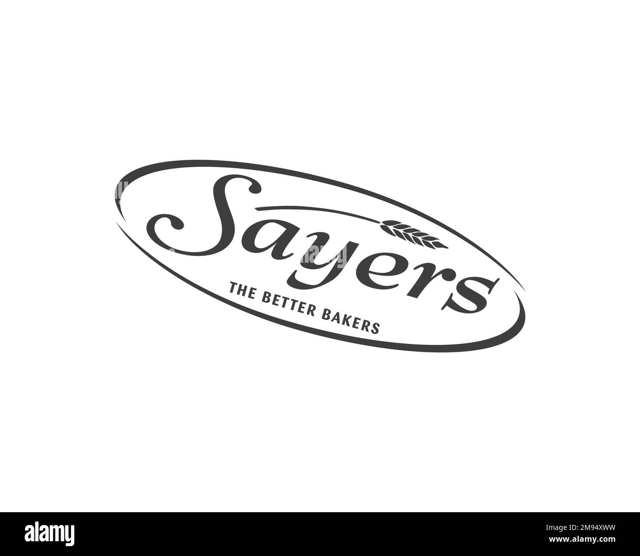 Sayers bakery, rotated logo, white background B Stock Photo Alamy