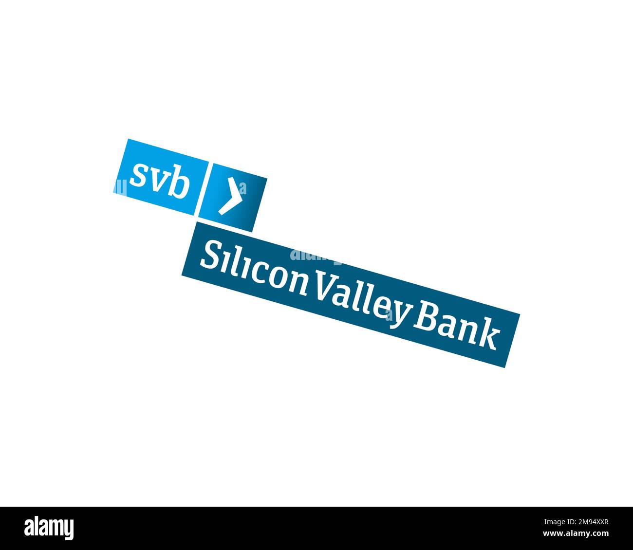 Silicon Valley Bank, rotated logo, white background B Stock Photo Alamy