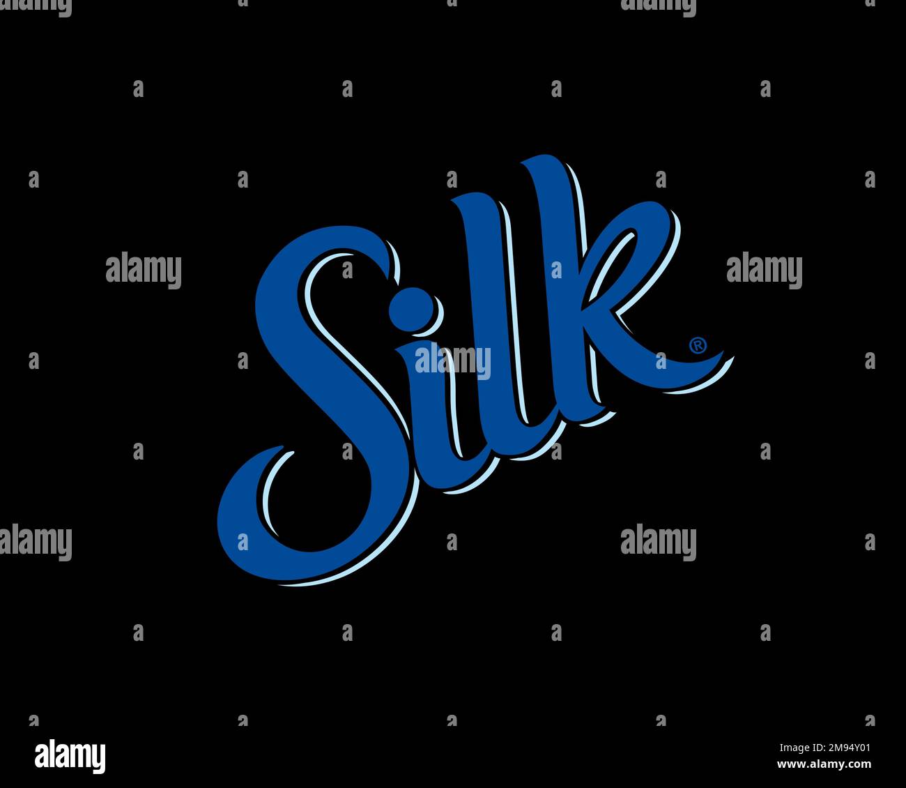 Silk brand, rotated logo, black background Stock Photo Alamy