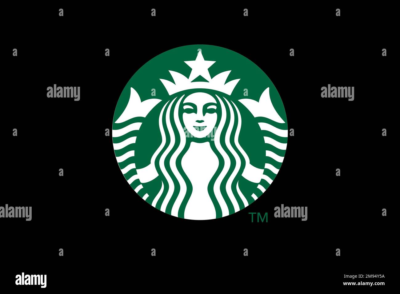 Starbucks, Logo, Black background Stock Photo Alamy