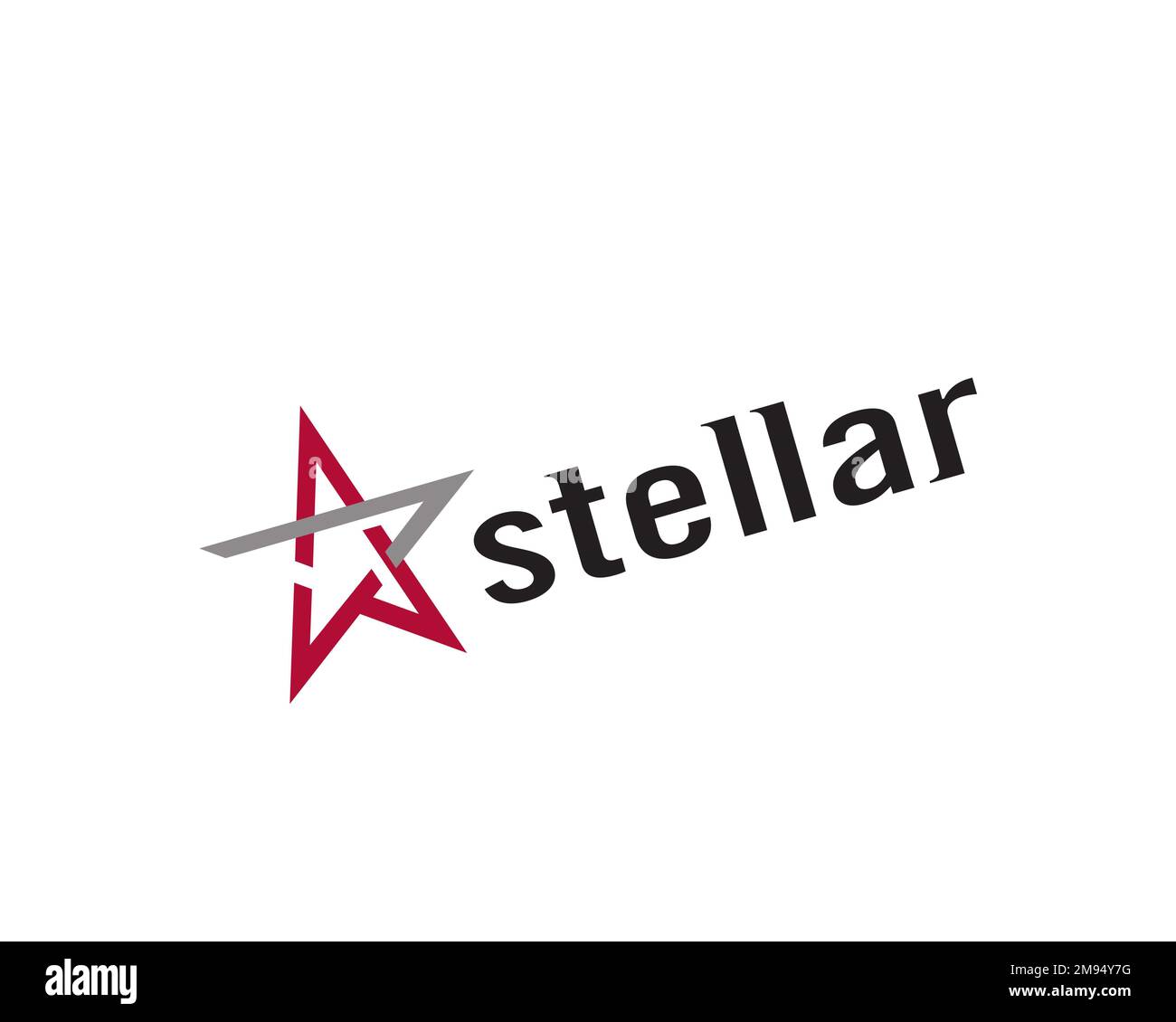 Stellar construction company, rotated logo, white background Stock