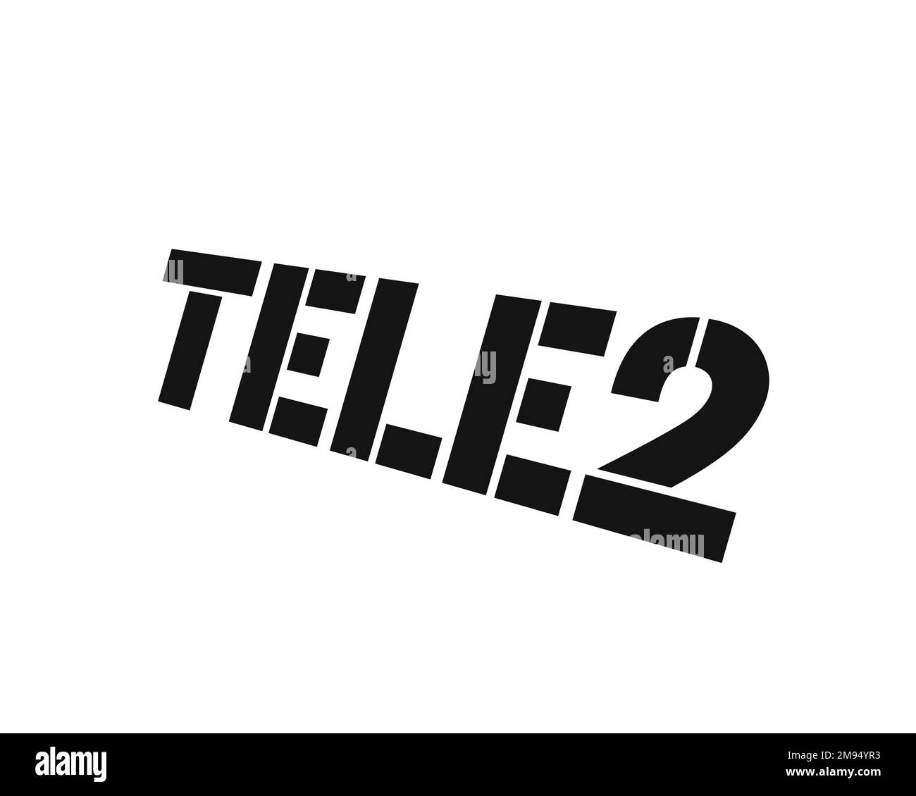 Tele2 UK Services, rotated logo, white background B Stock Photo Alamy