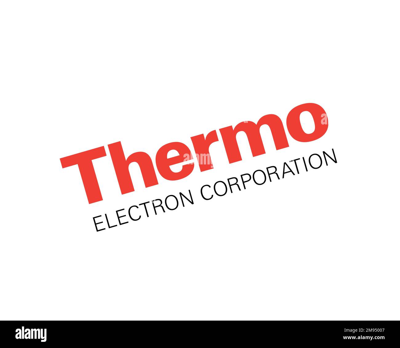 Thermo Electron, rotated logo, white background Stock Photo Alamy
