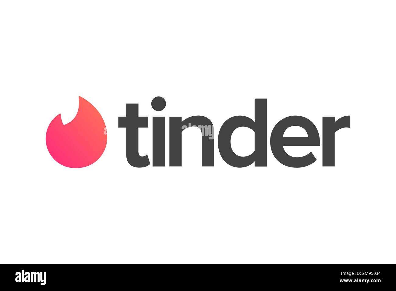 Tinder app, Logo, White background Stock Photo