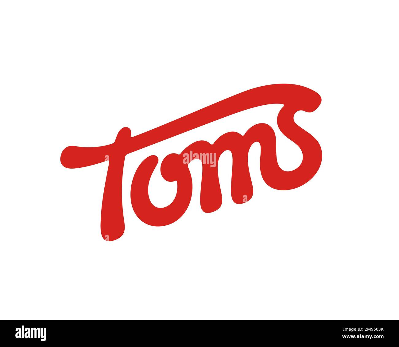Toms International, Rotated Logo, White Background Stock Photo Alamy