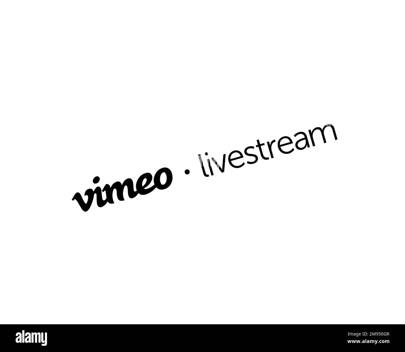 Vimeo Livestream, Rotated Logo, White Background Stock Photo Alamy