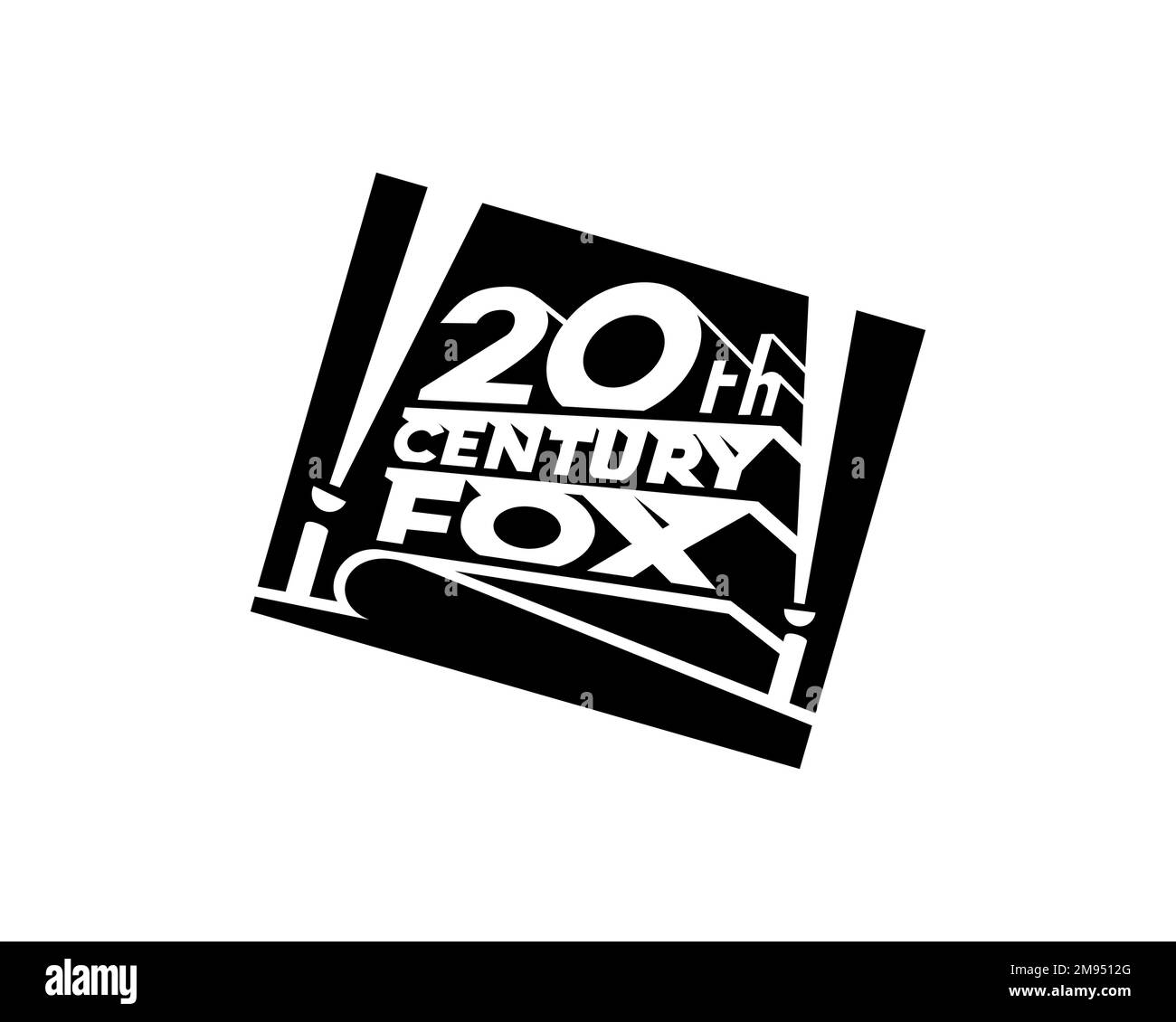 20th Century Fox, rotated logo, white background B Stock Photo