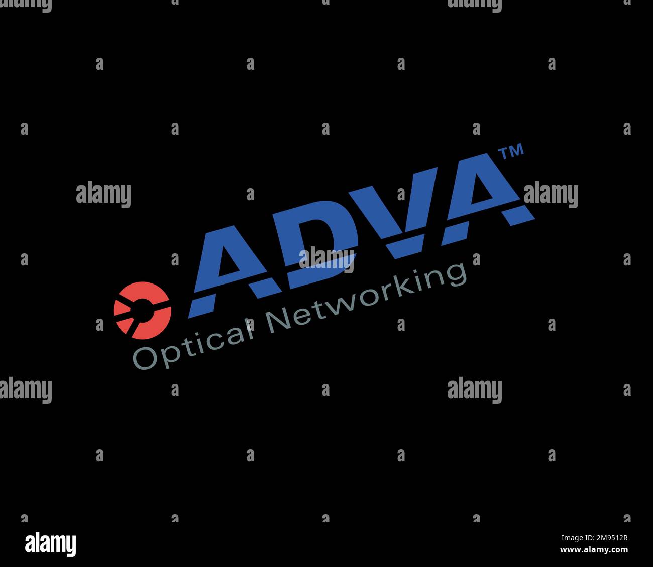 ADVA Optical Networking, rotated logo, black background Stock Photo Alamy