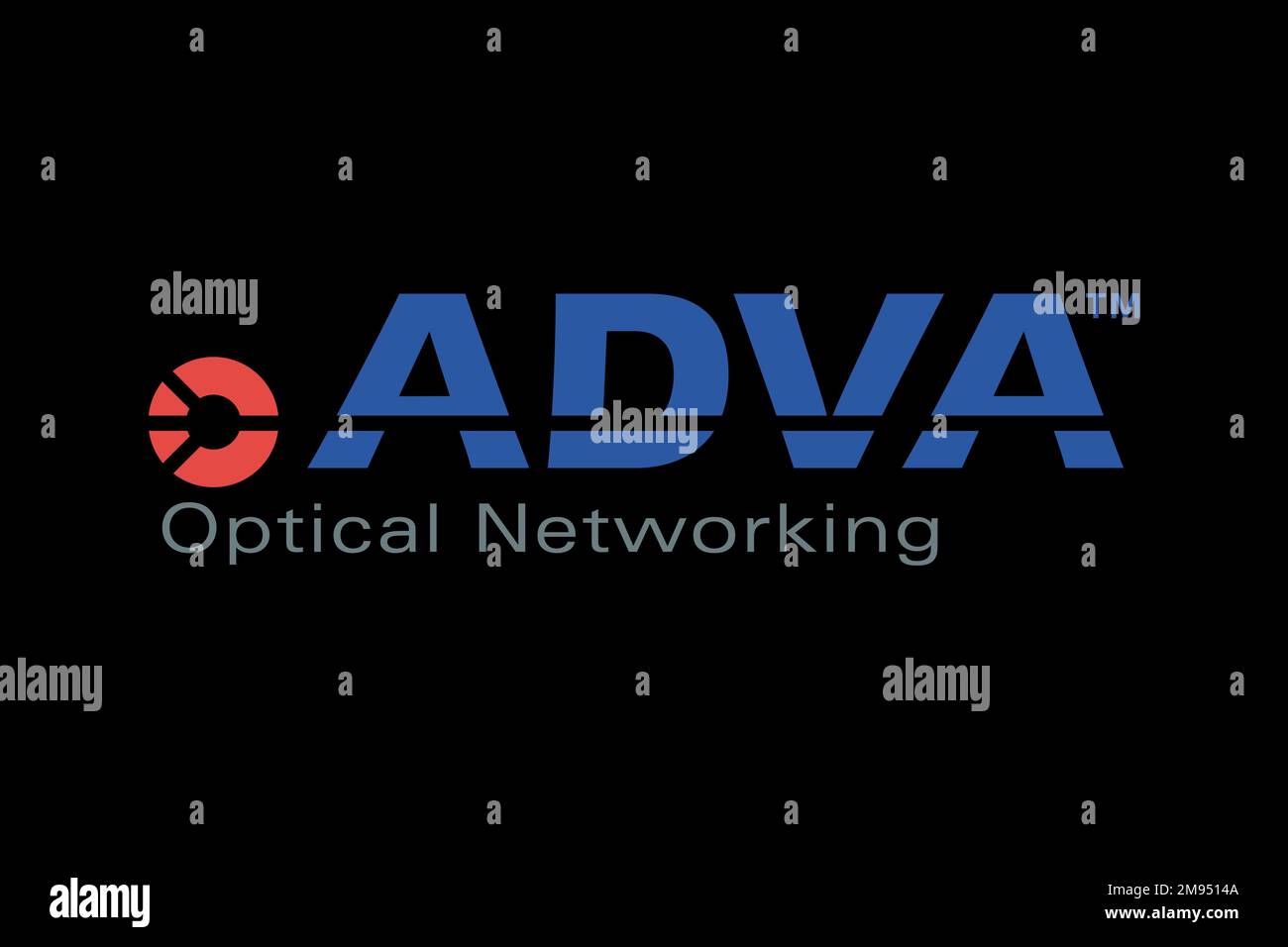 ADVA Optical Networking, Logo, Black background Stock Photo Alamy
