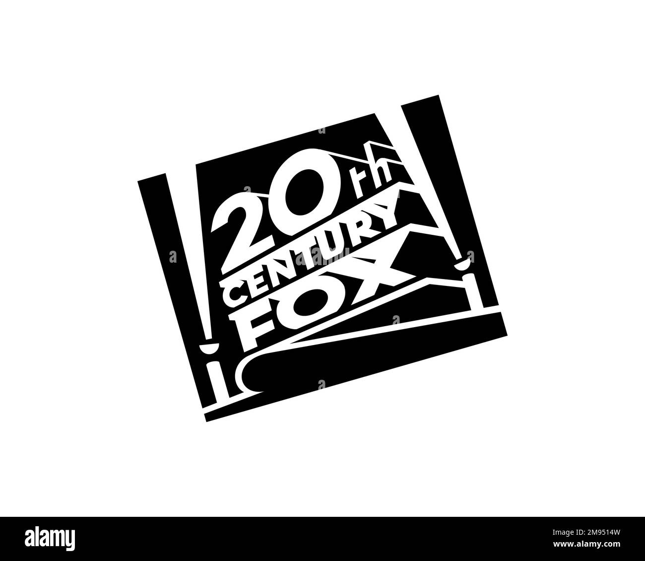 20th Century Fox, rotated logo, white background Stock Photo