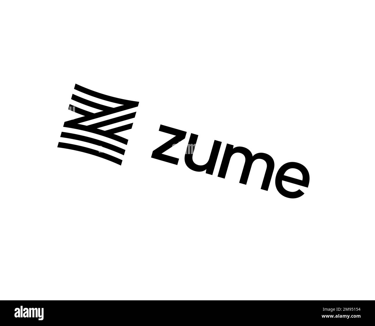 Zume, rotated logo, white background B Stock Photo Alamy