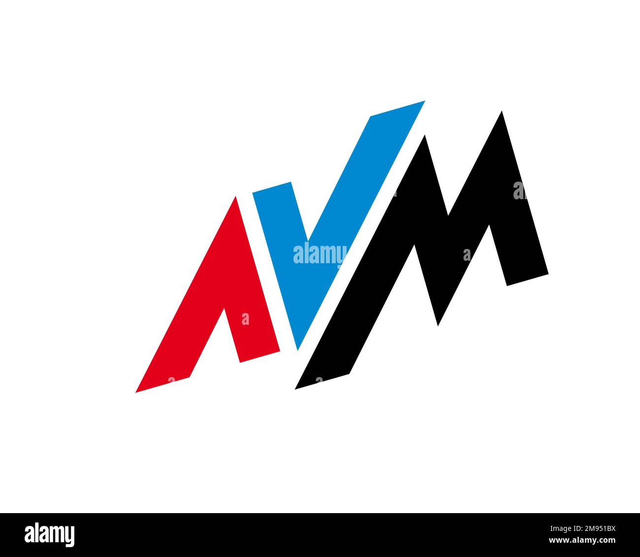 AVM GmbH, rotated logo, white background Stock Photo - Alamy