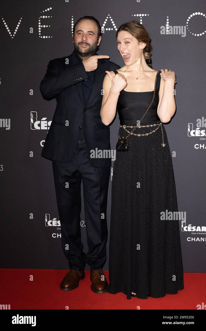 Vincent Macaigne and Lou Lampros attend the Cesar - Revelations 2023 at