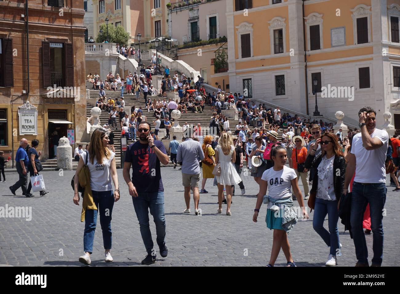 Italian Step Walking spanish steps rome hi-res stock photography and images - Alamy