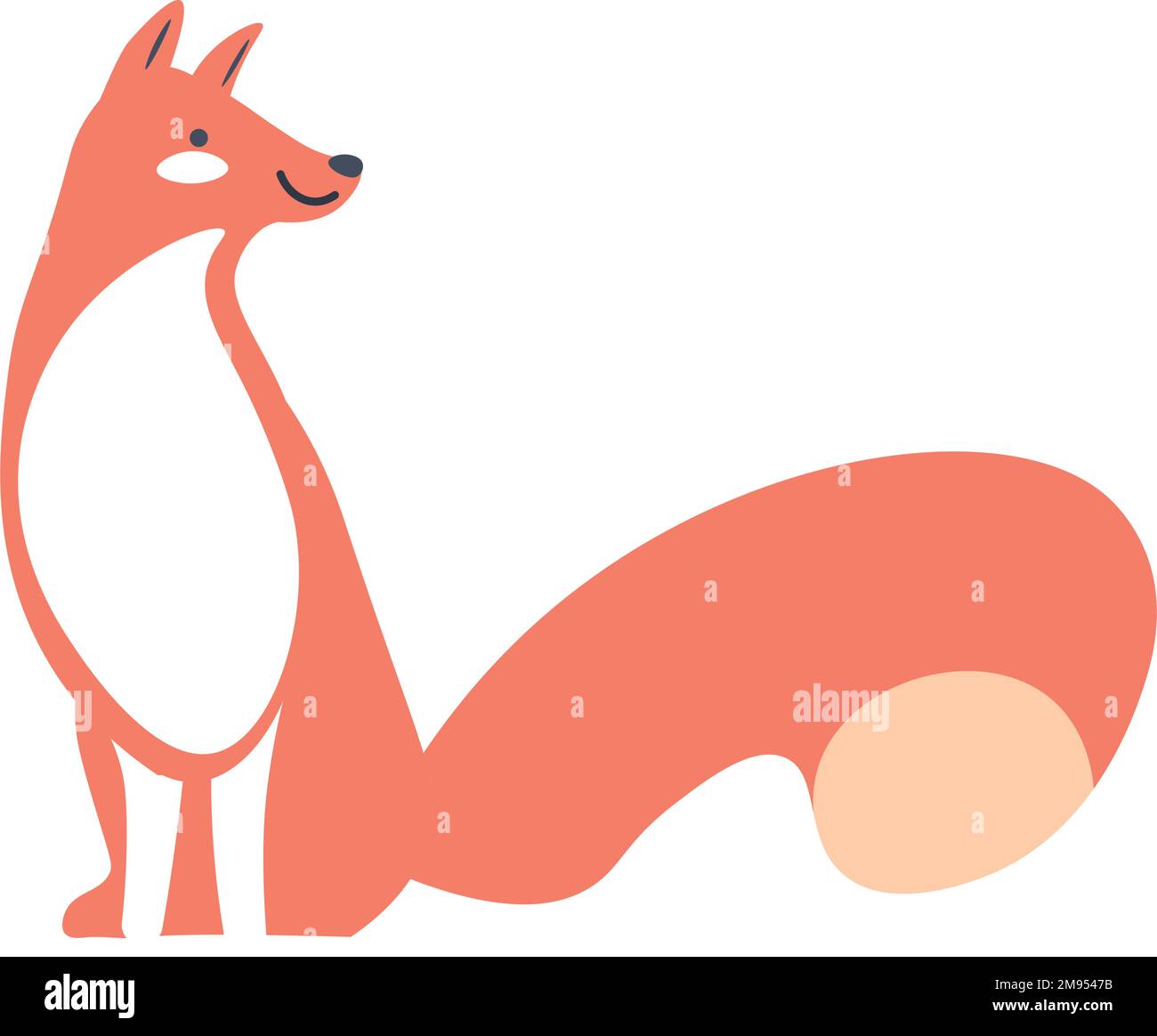 Fox with furry tail, mammal animals of woodland Stock Vector Image