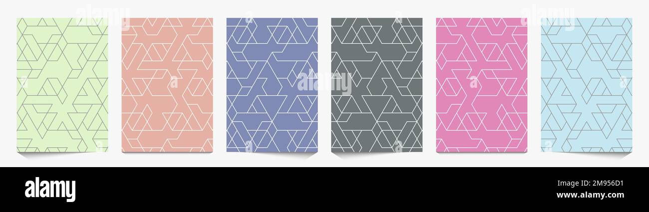 abstract multi colored hexagon set, geometric texture background, polygon pattern, network concept Stock Photo