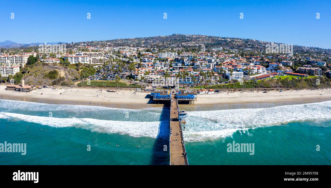 Aerial view of San Clemente California with pier and beach sea vacation travel panorama in the United States Stock Photo