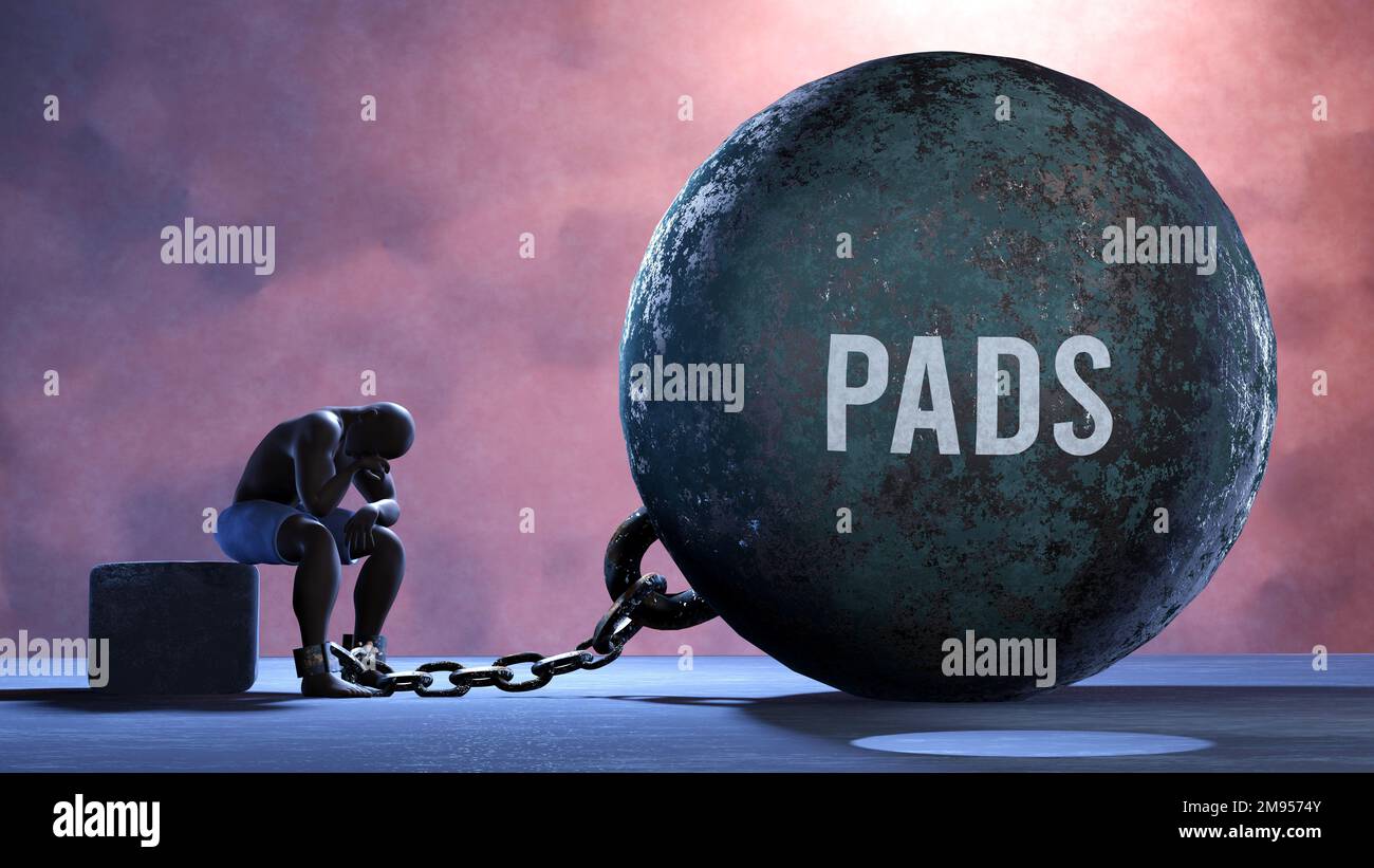 Pads that limits life and make suffer, imprisoning in painful condition
