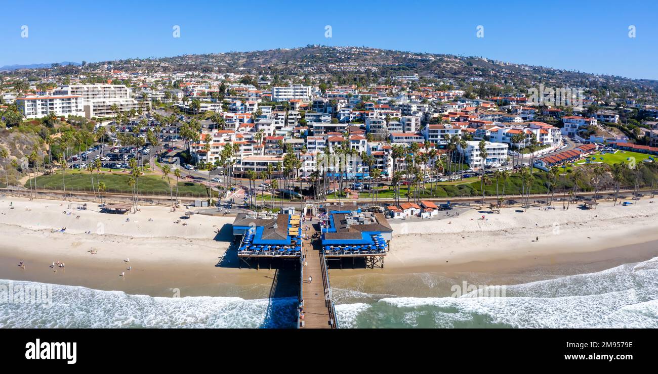 Aerial view of San Clemente California with pier and beach sea vacation panorama travel in the United States Stock Photo