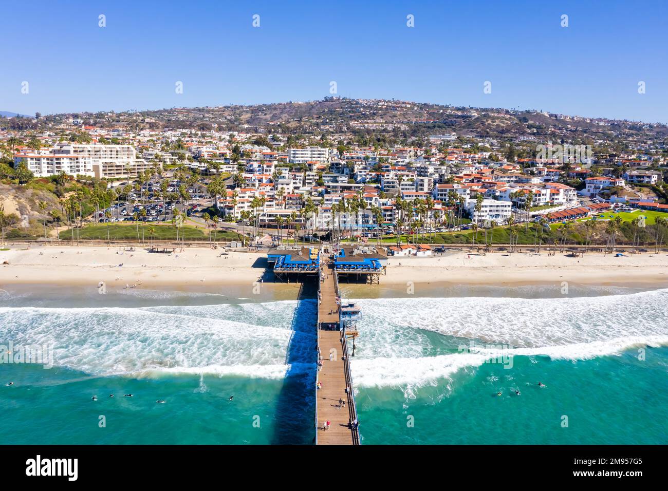 Aerial view of San Clemente California with pier and beach sea vacation travel in the United States Stock Photo