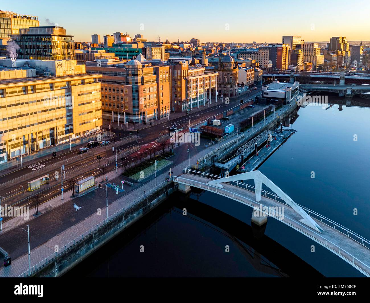 Glasgow City Sunrise, Scotland, UK Stock Photo