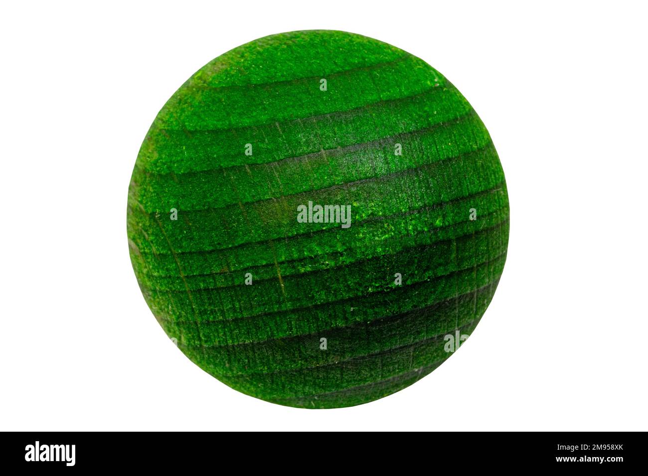 Scented wooden balls. Closeup of a green air freshener made of wooden