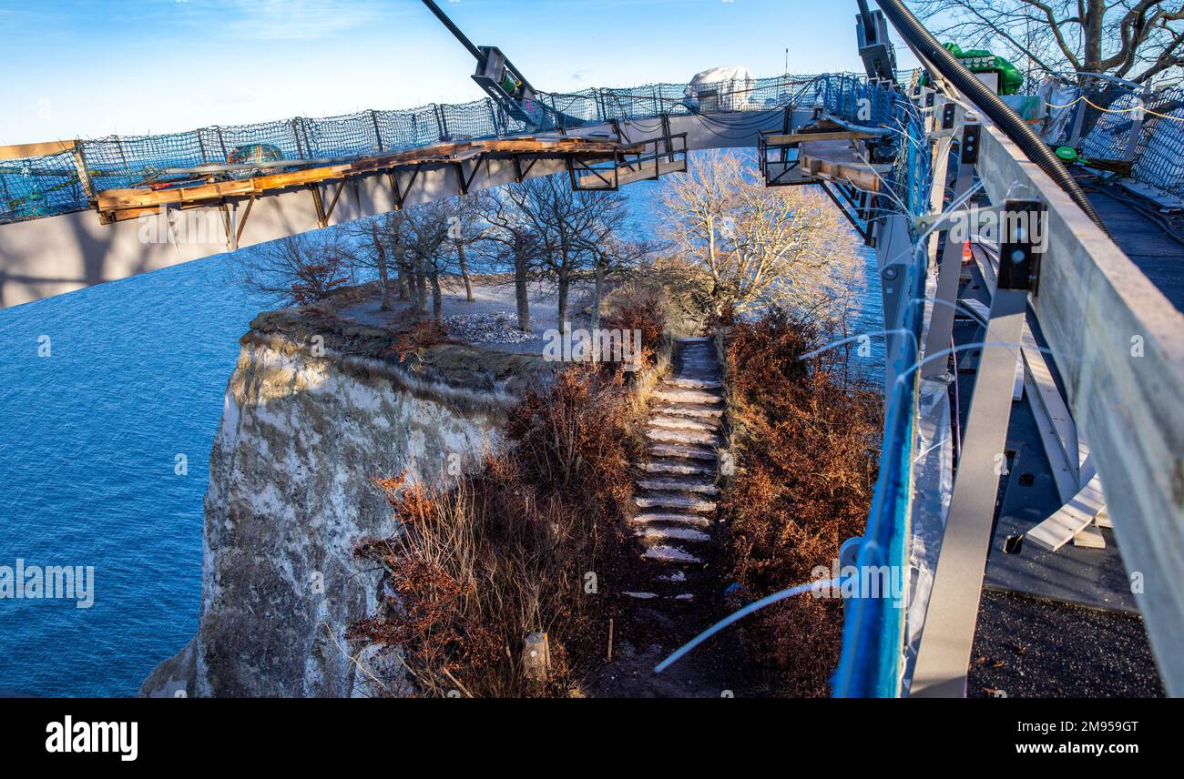 Sassnitz, Germany. 16th Jan, 2023. Construction workers work on the ...