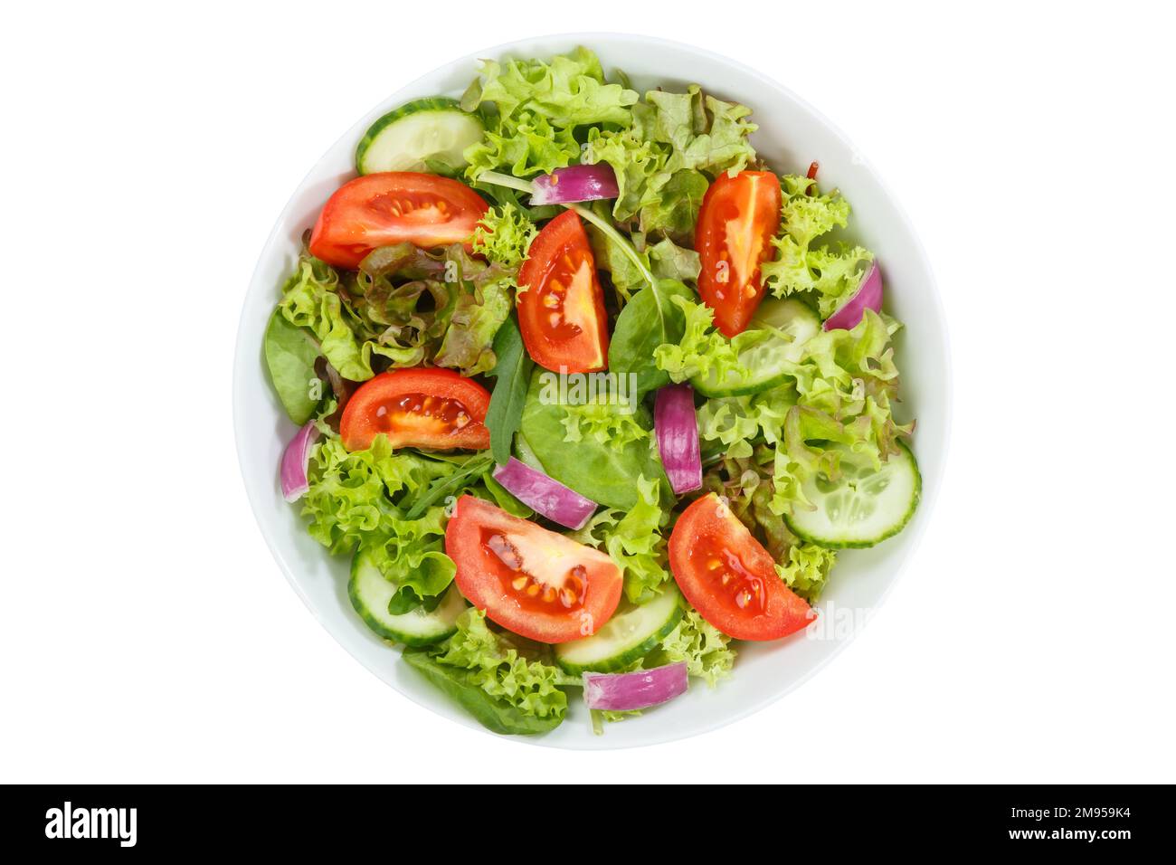 Mixed salad with fresh tomatoes healthy eating food eat from above