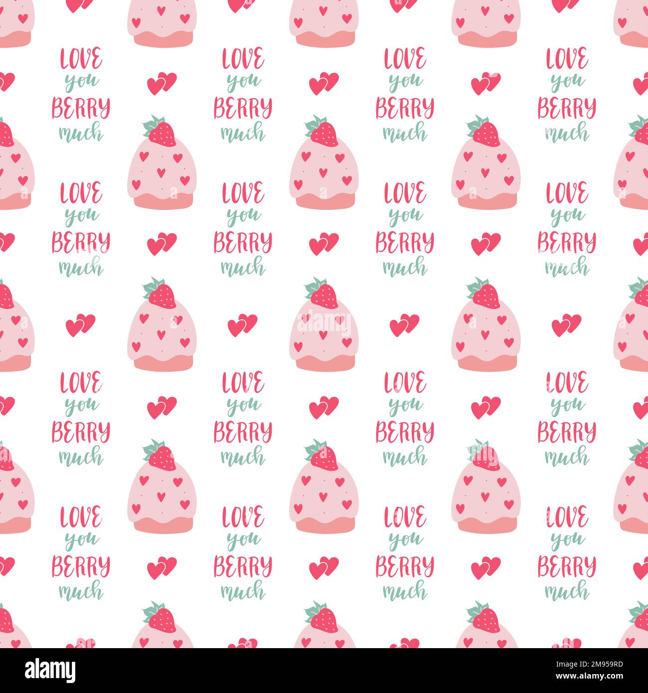 Valentines day vector seamless pattern. Doodle hand drawn illustration ...