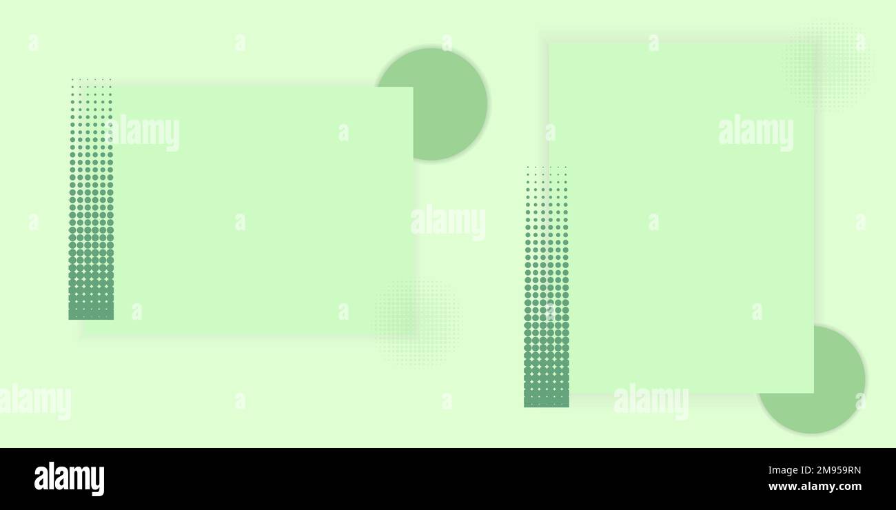 Creative green geometric background with squares, circles and dots. Vector file Stock Vector