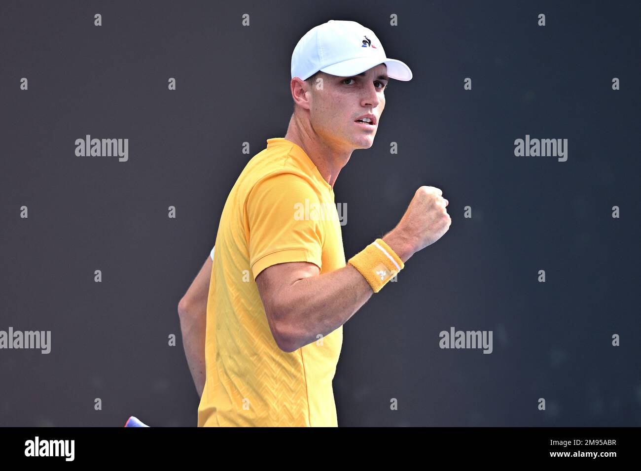 Christopher O'Connell of Australia celebrates a point during her 1st ...