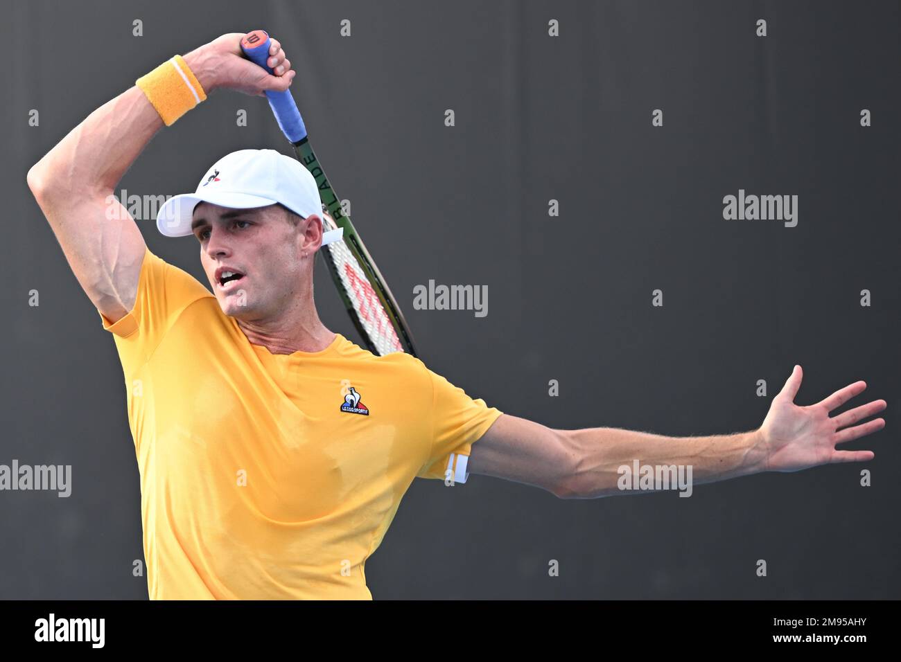 Christopher O'Connell of Australia returns during her 1st round singles ...