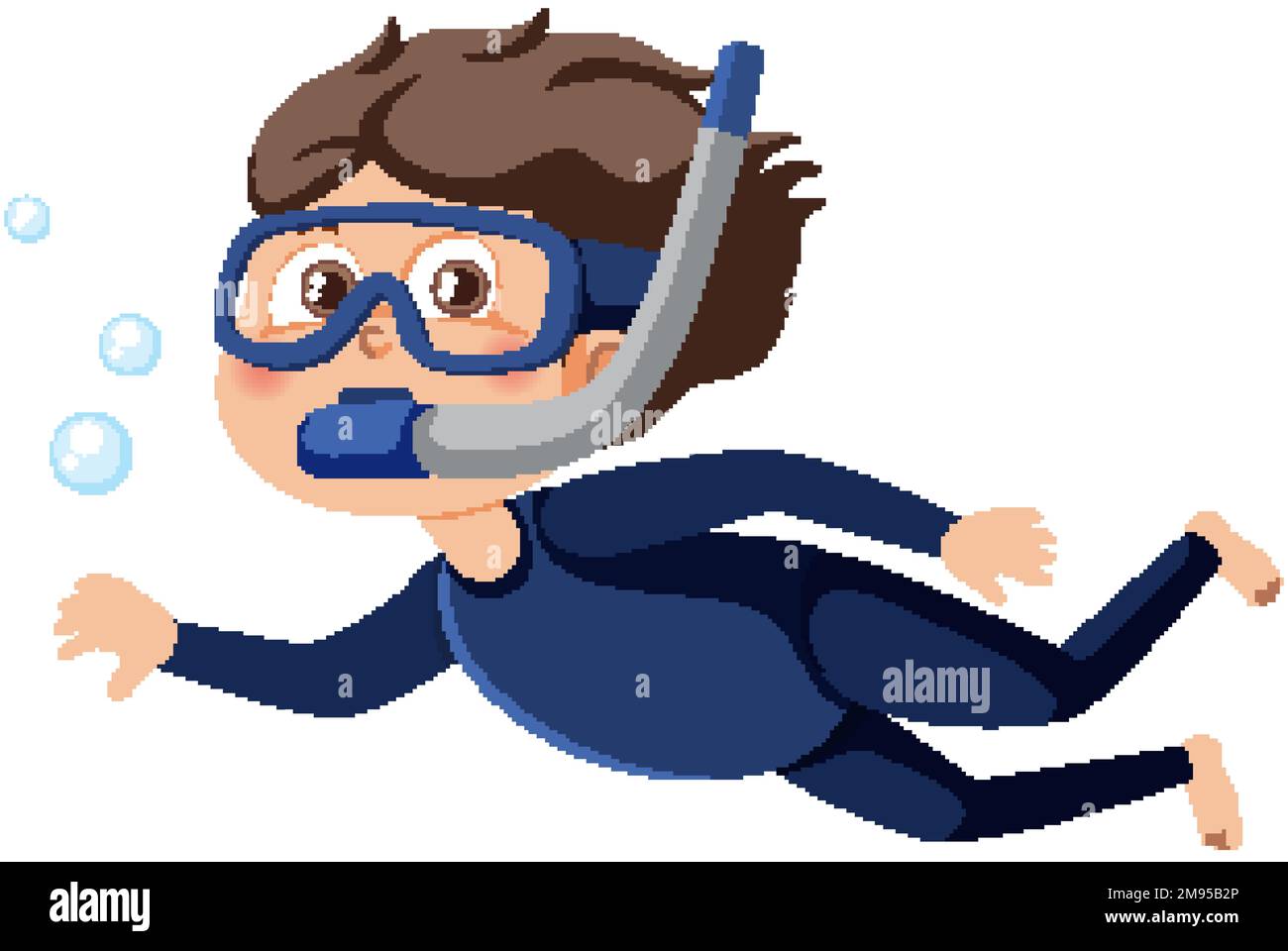 A boy wearing snorkeling mask illustration Stock Vector Image & Art Alamy