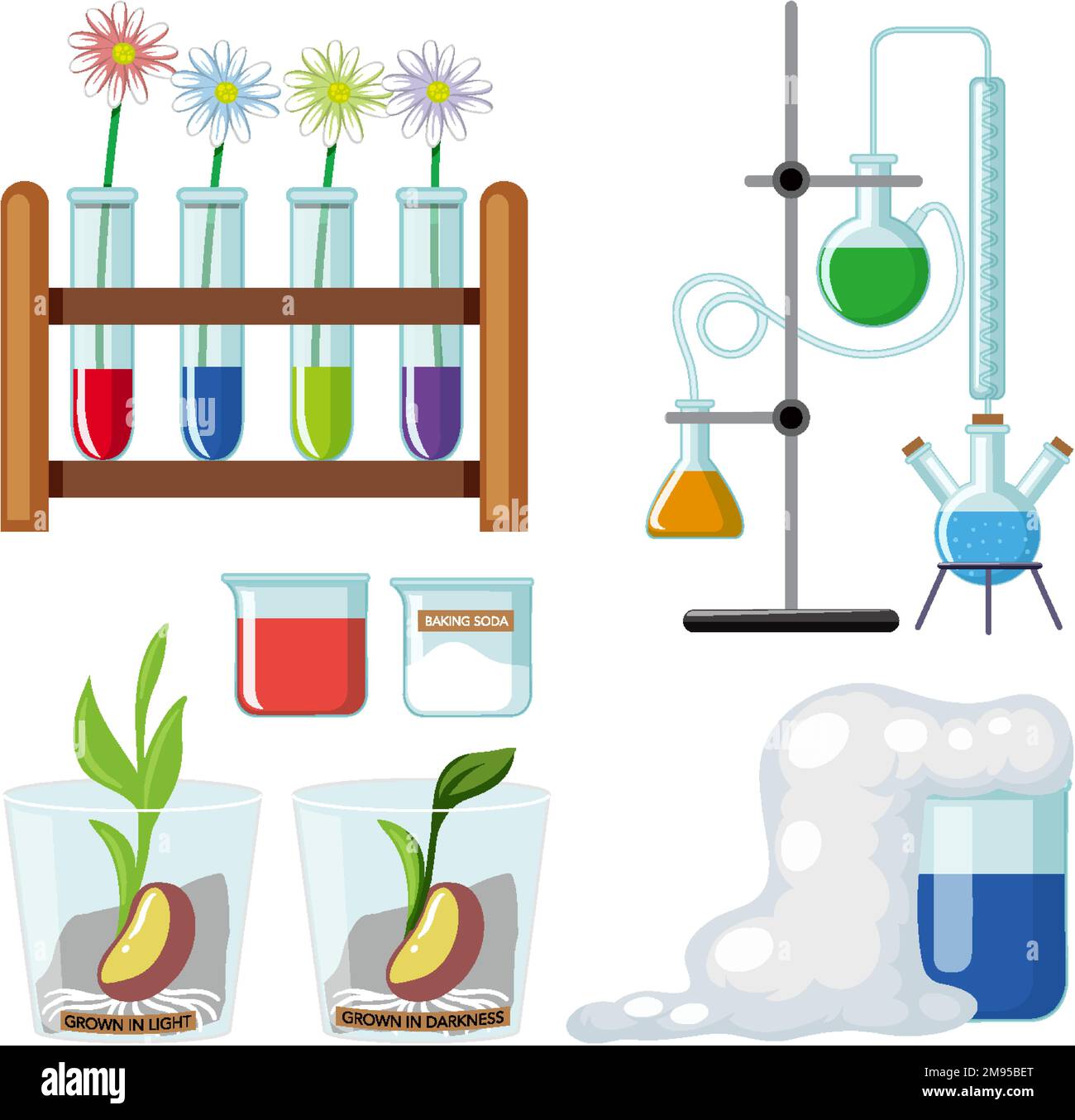 Chemical laboratory science chemical objects illustration Stock Vector ...