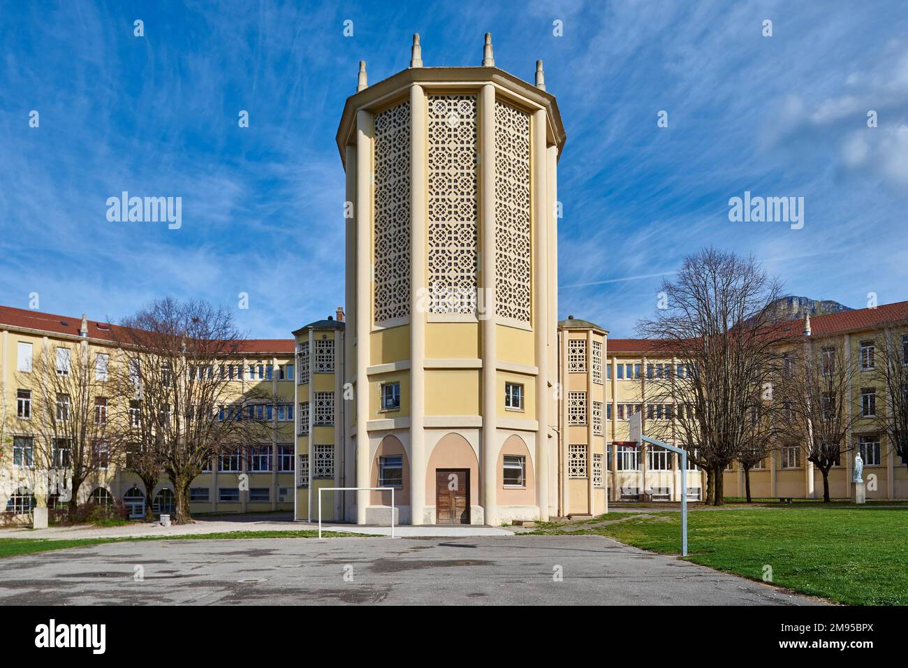 Voreppe (south-eastern France): chapel of the former Small Seminary within  the high-school “lycee Portes de Chartreuse” Stock Photo - Alamy