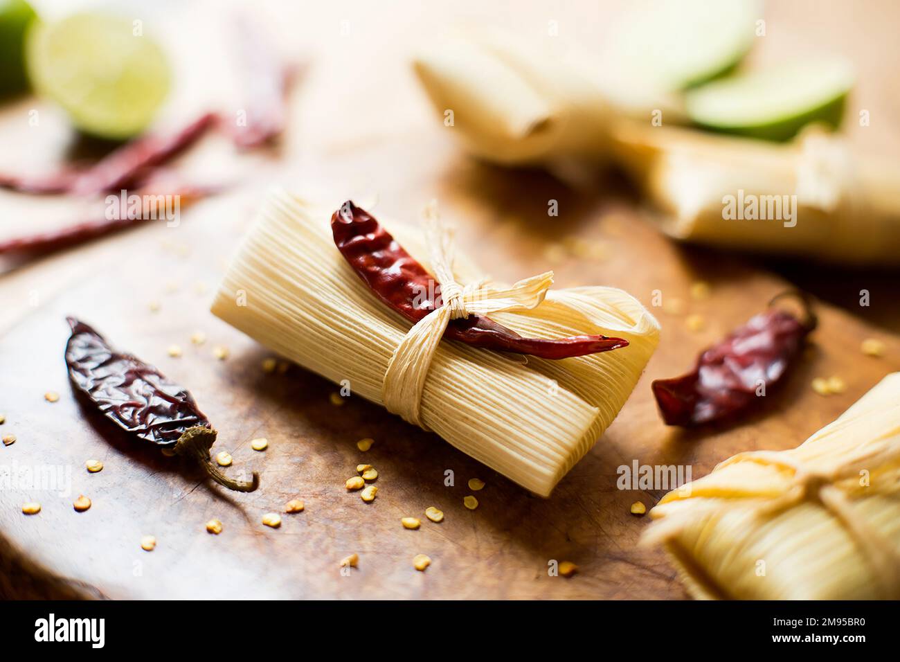 A tamale, in Spanish tamal, is a traditional Mesoamerican dish made of