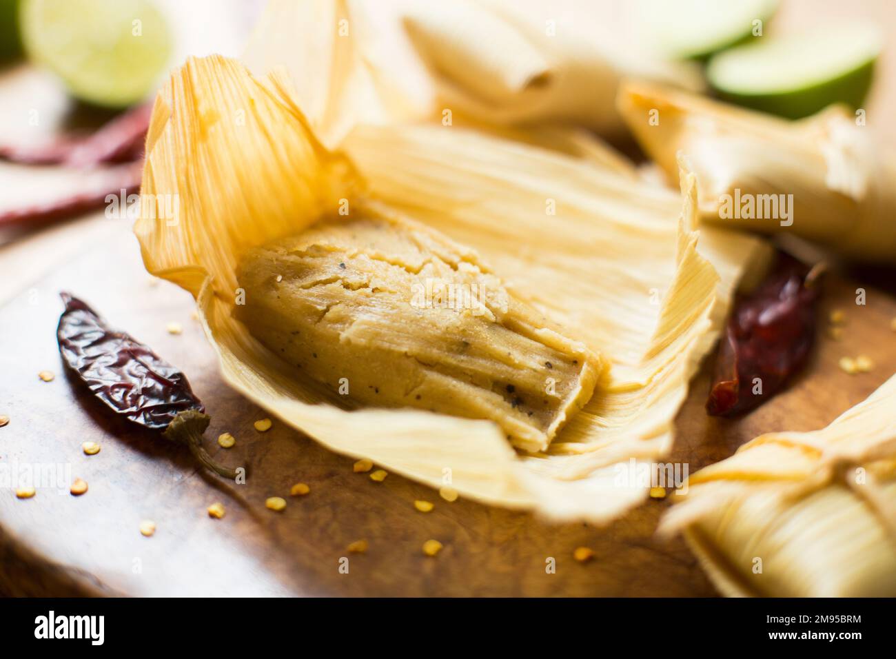 A tamale, in Spanish tamal, is a traditional Mesoamerican dish made of
